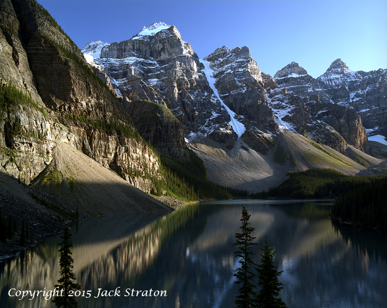 Ragged + smooth + refl Moraine Lake Banff NP 13n6B9 8-22-15