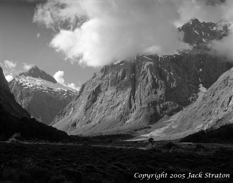Mt_ Crosscut+Talbot from Monkey Creek  Fiordland B4B104 12-17-05