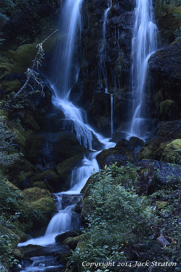 Double falls darker Bird Creek Mt Adams 15S13 8-5-14
