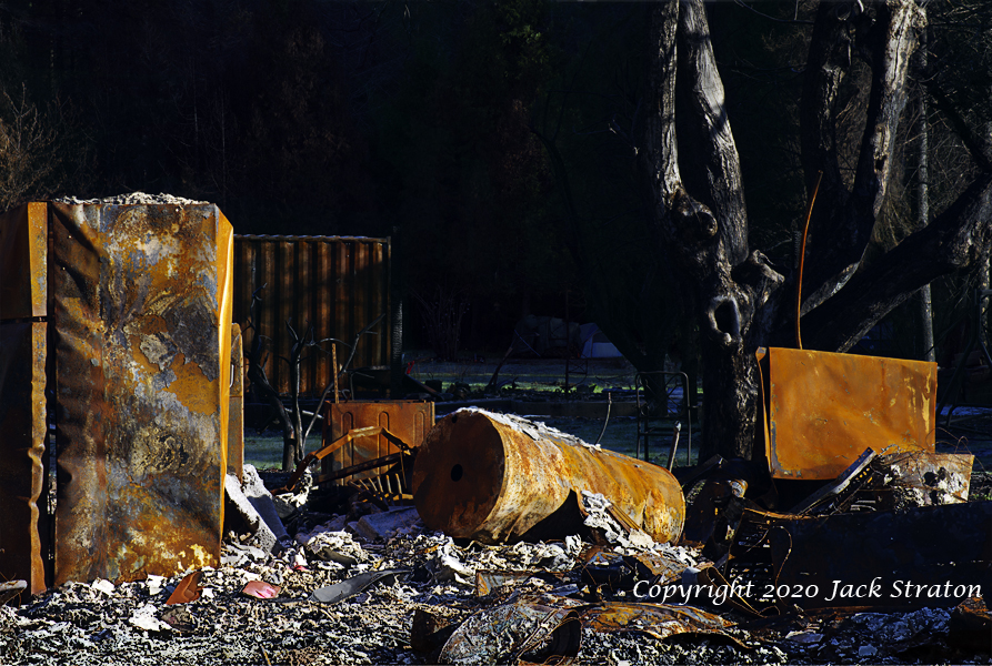 All the comforts, residue of the Holiday Farm Fire Blue River, Oregon 12-23-20